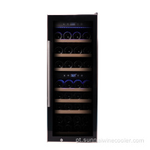 Controle digital Frestanding Wine Cooler com prateleira de faia